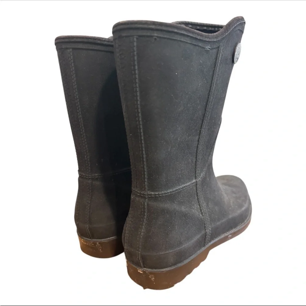 Ulan Loralee Stylish Black Waterproof Rain Boots Size 10